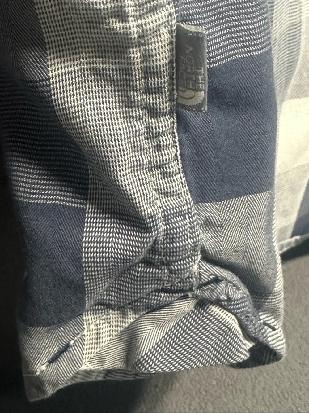 The North Face Men's Navy and White Check Short Sleeve Button-Up